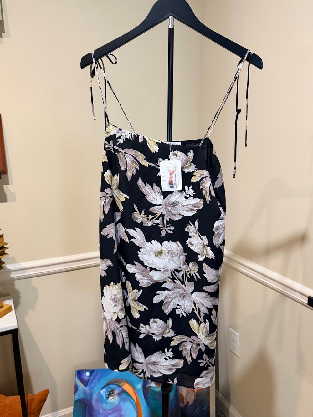 Danity Hooligan floral mini dress black white nwt